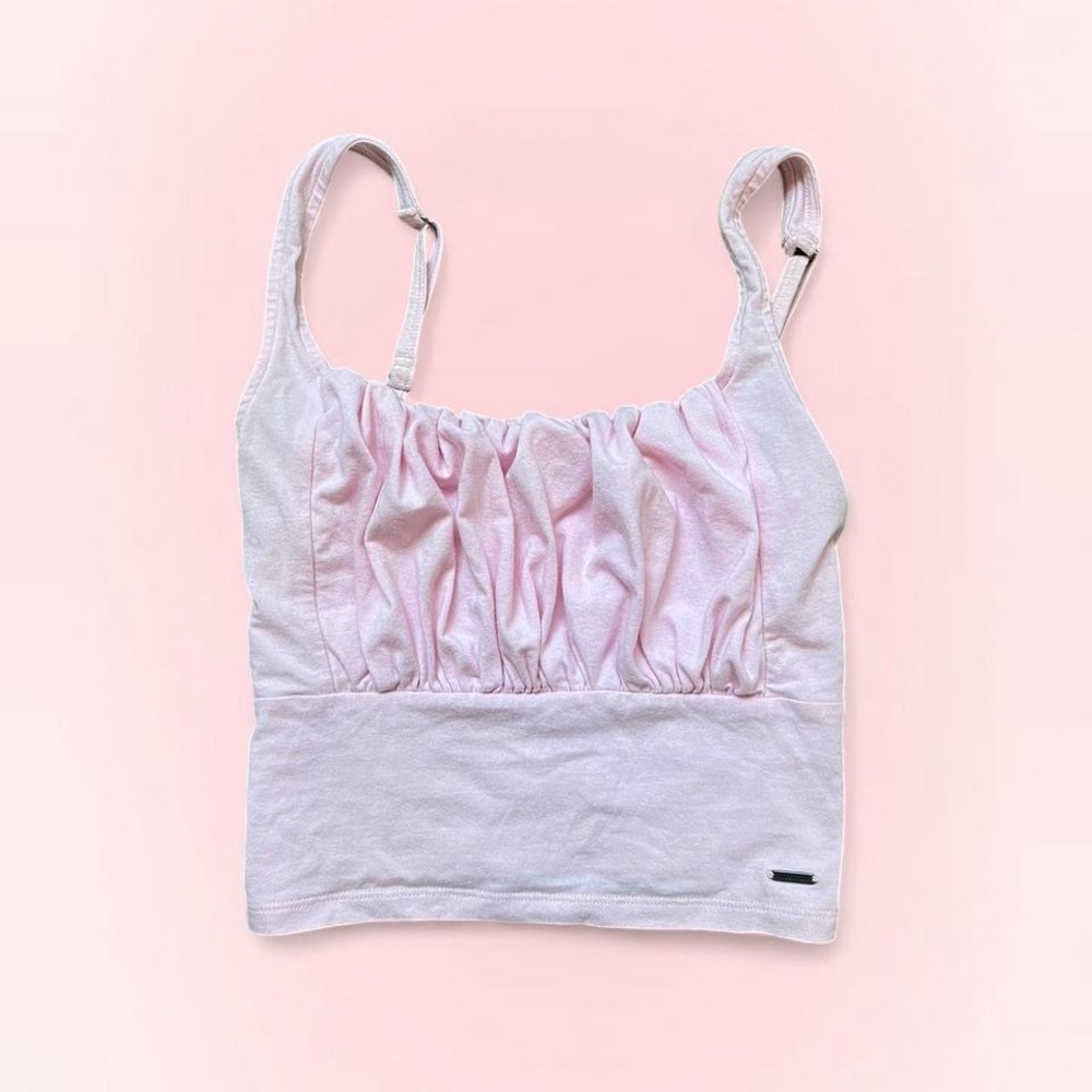 Pink Hollister Bustier Cropped Tank Top